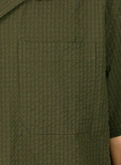 Olaf Hussein Seersucker Shirt SS Forest Green -Samsoe Samsoe Shop image 451