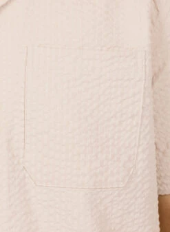 Olaf Hussein Seersucker Shirt SS Cement