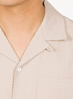 Olaf Hussein Seersucker Shirt SS Cement -Samsoe Samsoe Shop image 455