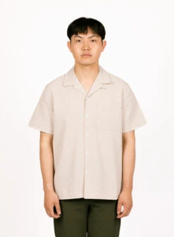 Olaf Hussein Seersucker Shirt SS Cement -Samsoe Samsoe Shop image 456