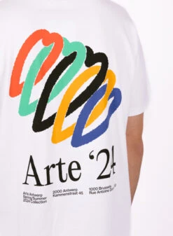 Arte Teo Back Hearts T-shirt White -Samsoe Samsoe Shop image 519