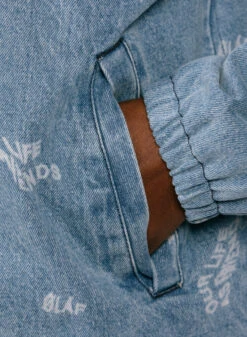 Olaf Hussein Wavy AOP Denim Coach Jacket -Samsoe Samsoe Shop image 550