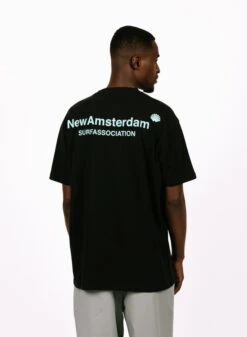 New Amsterdam Surf Association Logo Tee Black Pool -Samsoe Samsoe Shop image 565