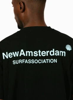 New Amsterdam Surf Association Logo Tee Black Pool -Samsoe Samsoe Shop image 566
