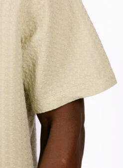 Wax London Didcot SS Shirt Texture Wave Stripe Sage -Samsoe Samsoe Shop image 580