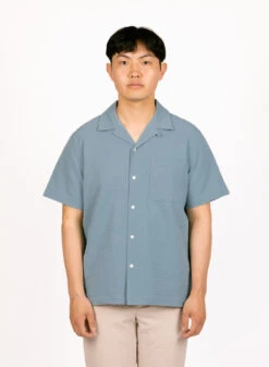 Olaf Hussein Seersucker Shirt SS Storm Blue -Samsoe Samsoe Shop image 634