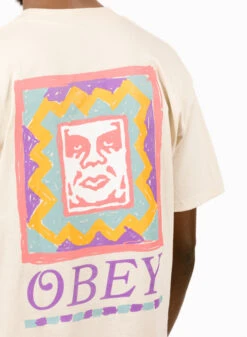 Obey Throwback Classic T-shirt Cream