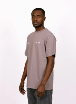 Olaf Hussein Dual Logo Tee Stone Grey