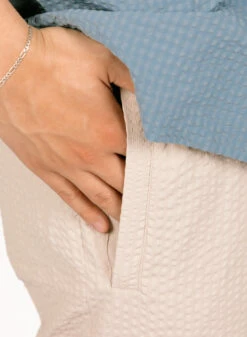 Olaf Hussein Seersucker Slim Pants Cement