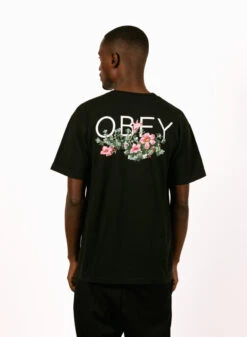 Obey Leave Me Alone T-shirt Faded Black -Samsoe Samsoe Shop image 764