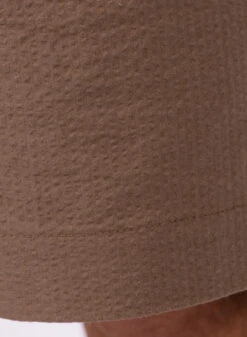 Wax London Linton Pleat Short Seersucker Taupe