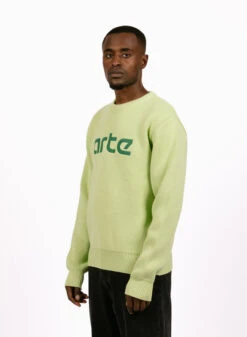 Arte Arte Antwerp Kris Logo Sweater Light Green -Samsoe Samsoe Shop image 809