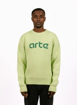 Arte Arte Antwerp Kris Logo Sweater Light Green -Samsoe Samsoe Shop image 811