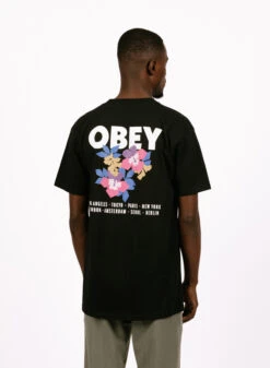 Obey Floral Garden Classic T-shirt Black -Samsoe Samsoe Shop image 852