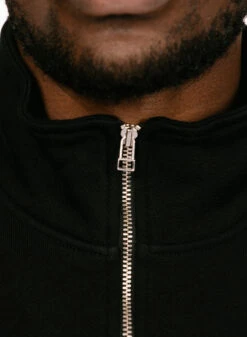 Olaf Hussein Italic Zip Mock Black -Samsoe Samsoe Shop image 863