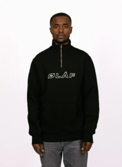 Olaf Hussein Italic Zip Mock Black -Samsoe Samsoe Shop image 864