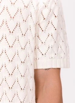 Daily Paper Yinka Relaxed Knit Ss Polo White -Samsoe Samsoe Shop image 869