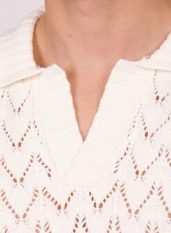 Daily Paper Yinka Relaxed Knit Ss Polo White -Samsoe Samsoe Shop image 870